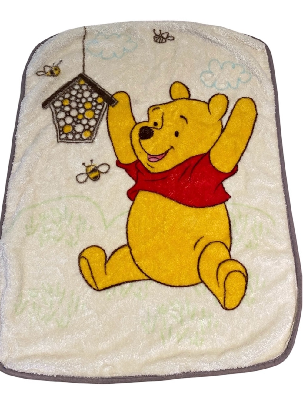 Disney Baby Winnie the Pooh Bee Hive Honey Bee Fleece Kids Throw Blanket Vintage